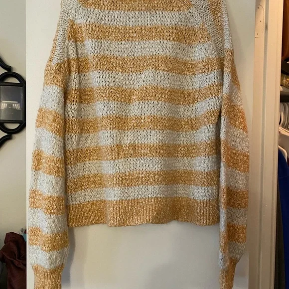 Madewell light tan/yellow and white striped sweater - Picture 2 of 3